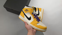 Load and play video in Gallery viewer, Air Jordan 1 Mid SE Lakers
