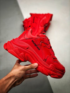 Balenciaga Triple S Allover Logo Red