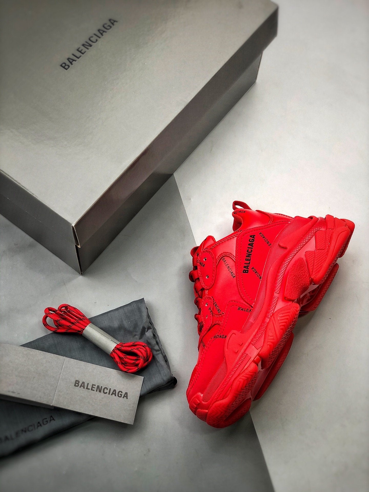 Balenciaga Triple S Allover Logo Red – TheShoeBase