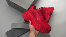 Load and play video in Gallery viewer, Balenciaga Triple S Allover Logo Red
