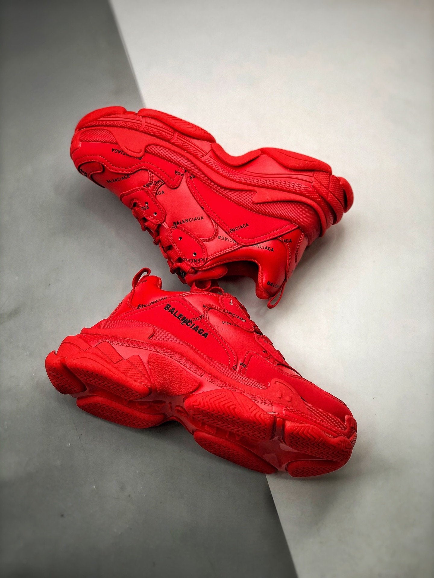 Balenciaga Triple S Allover Logo Red – TheShoeBase