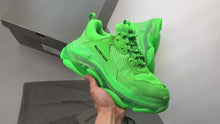 Load and play video in Gallery viewer, Balenciaga Triple S Neon Green Clear Sole
