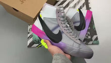 Load and play video in Gallery viewer, Nike Blazer Mid Off-White Wolf Grey Serena &quot;Queen&quot;
