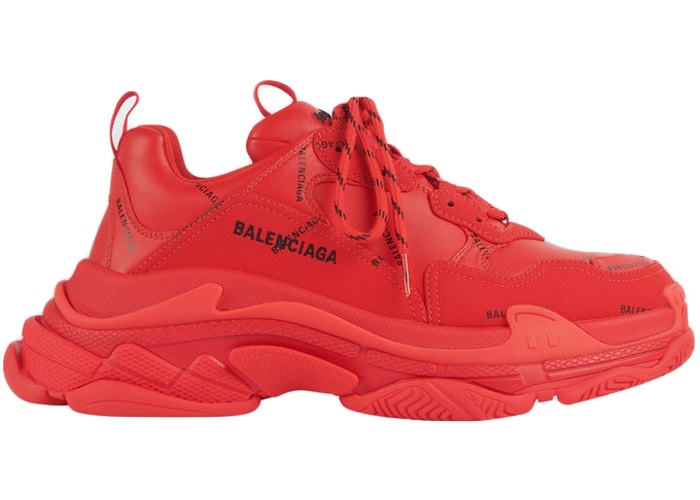 Balenciaga Triple S Allover Logo Red