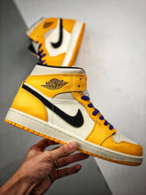 Load image into Gallery viewer, Air Jordan 1 Mid SE Lakers
